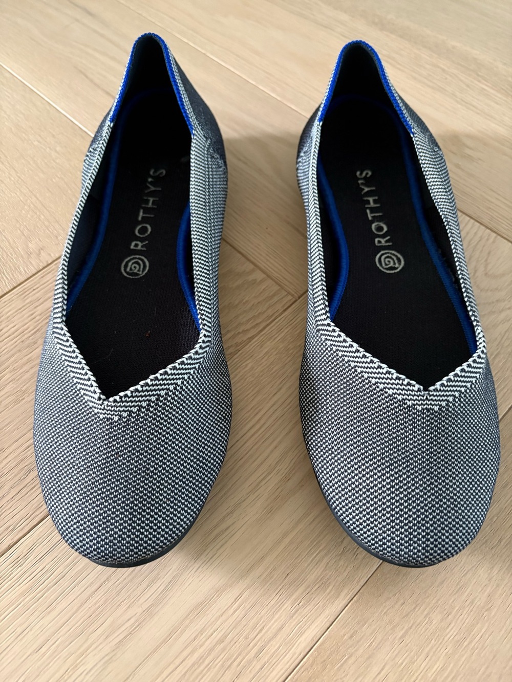 Rothy's Sz 12 The Flat Grey Gray Birdseye Flat RARE Retired Women's Knit Shoes